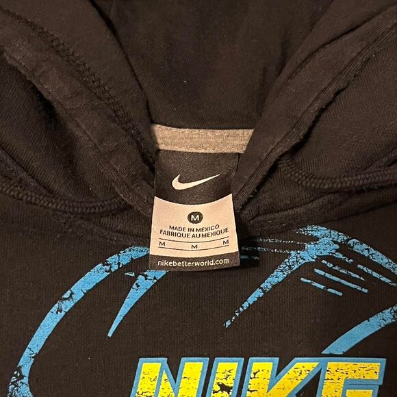 Vintage Y2K Nike Volleyball Center Logo Hoodie Black Medium - Picture 3 of 4